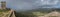 Panoramic of Feria with rainbow, Badajoz, Spain