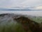 Panoramic foggy landscape with mountains in morning. Landscape