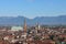 Panoramic Great wide of Vicenza City in Northern Italy