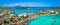 Panoramic harbor landscape of Marigot, Saint Martin.