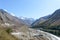 Panoramic Himalayas Highland Islands Mountain valley, panorama of city Sangla Valley, Residential Building, Cultivated Land,