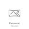 panoramic icon vector from video camera collection. Thin line panoramic outline icon vector illustration. Linear symbol for use on