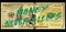 Panoramic illustration of an American fake 100 dollars banknote with writting "money never sleeps"