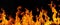 Panoramic illustration of fire and flame isolated on a dark background