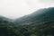 Panoramic image of Binh Lieu mountains area in Quang Ninh province in northeastern Vietnam. This is the border region of Vietnam