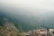 Panoramic image of Binh Lieu mountains area in Quang Ninh province in northeastern Vietnam. This is the border region of Vietnam