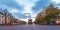 Panoramic image of the central square in the historic Dutch city