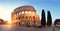 Panoramic image of Colosseum Coliseum in Rome, Italy