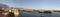 Panoramic image of the Hamburg Harbor