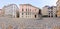 Panoramic image of Jewish Square German: Judenplatz with the Lessing monument in Vienna, Austria