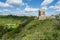Panoramic image of old Wernerseck castle during Summer in Eifel, Rhineland-Palatinate, Germany near Town OCHTENDUNG