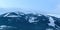 Panoramic image of snowy Carpathian mountains