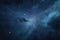 Panoramic Indigo Starry Sky in Deep Space, Generative AI