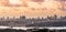 Panoramic Istanbul view and Bosphorus Bridge at sunset. City view and cloudy sky