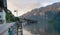 Panoramic lake with mountain in summer sunset at Hallstatt, famous landmark and travel destination in Austria