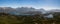 Panoramic of the lakes near Bariloche city