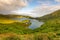 Panoramic landscape from Azores lagoons.