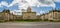 Panoramic landscape of Castle Howard Stately Home in the Howardian Hills