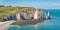 Panoramic landscape of the famous cliff of Etretat, Normandy France