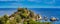panoramic landscape of isola bella in taormina