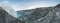 Panoramic, landscape of Kawah Ijen in indonesia