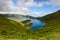 Panoramic landscape of lLagoa do Fogo in Azores.