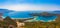 Panoramic landscape of Oludeniz Beach. Blue lagoon, Fethiye/Mugla, Turkey. Summer and holiday concept.