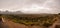 Panoramic landscape photography made from several photos of Redrock National Park in the State of Nevada, United States.
