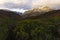 Panoramic landscape of Picos de Europa national park in Autumn with brigh colorful leaves in fall