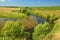 Panoramic landscape with pond