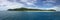 Panoramic landscape and seascape view of Waya Island Fiji