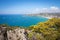 Panoramic landscape of Serapo Beach, one of the most beautiful   sand beaches of the Mediterranean Sea. Gaeta, Italy