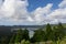 Panoramic landscape of Sete Cidades Lagoon in Azores