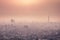 Panoramic landscape view of Bangkok city and skyscape that showing. Generative AI