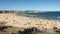 Panoramic landscape view of Bondi Beach in Sydney, New South Wales Australia.