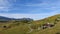 Panoramic landscape view of Dolomites Italy, alps siusi at Ortisei Italy