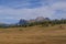 Panoramic landscape view of Dolomites Italy, alps siusi at Ortisei Italy