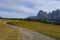 Panoramic landscape view of Dolomites Italy, alps siusi at Ortisei Italy