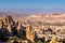 Panoramic landscape view on Goreme national park.