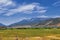 Panoramic Landscape view from Heber, Utah County, view of backside of Mount Timpanogos near Deer Creek Reservoir in the Wasatch Fr