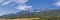 Panoramic Landscape view from Heber, Utah County, view of backside of Mount Timpanogos near Deer Creek Reservoir in the Wasatch Fr