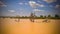 Panoramic landscape view to sahel and oasis Dogon Tabki with flooded river , Dogondoutchi, Niger