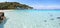 Panoramic lanscape of Voutoumi beach Antipaxos island Greece