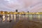 Panoramic of Las Canteras beach at sunset, Gran Canaria.