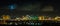 Panoramic Las Vegas Strip cityscape at night.