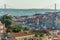 Panoramic late afternoon view from Miradouro da Graca in Lisbon, Portugal