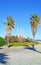 Panoramic marina of the Parc del Port Forum with three chimneys in Sant Adria del Besos