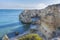 Panoramic of Marinha beach is one of the most emblematic and famous beaches of Portugal, located on the coast of the Atlantic in