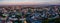 Panoramic of the medieval, beautiful walled city of Tallinn gleaming under the sunset in Estonia