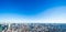 Panoramic modern city skyline aerial view under blue sky in Tokyo, Japan